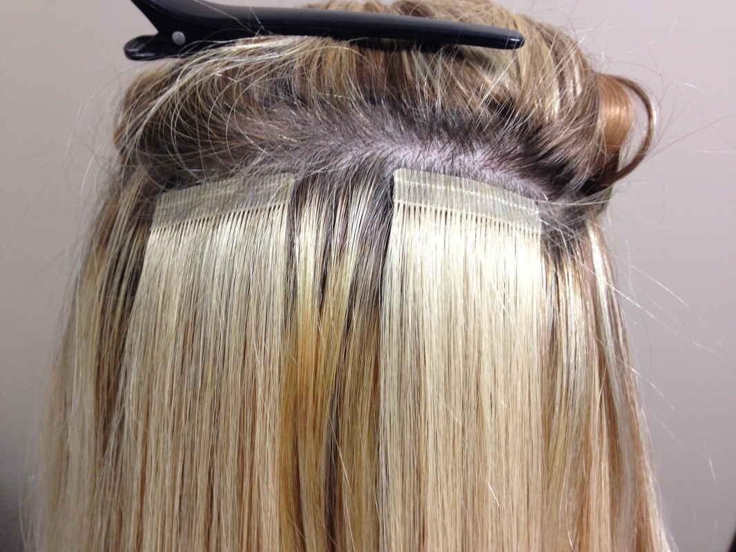 Blue Tape In Hair Extensions for Short Hair - wide 3